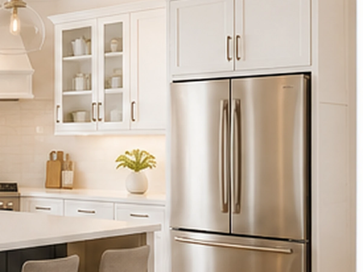 Illustrative warm white kitchen concept design concept