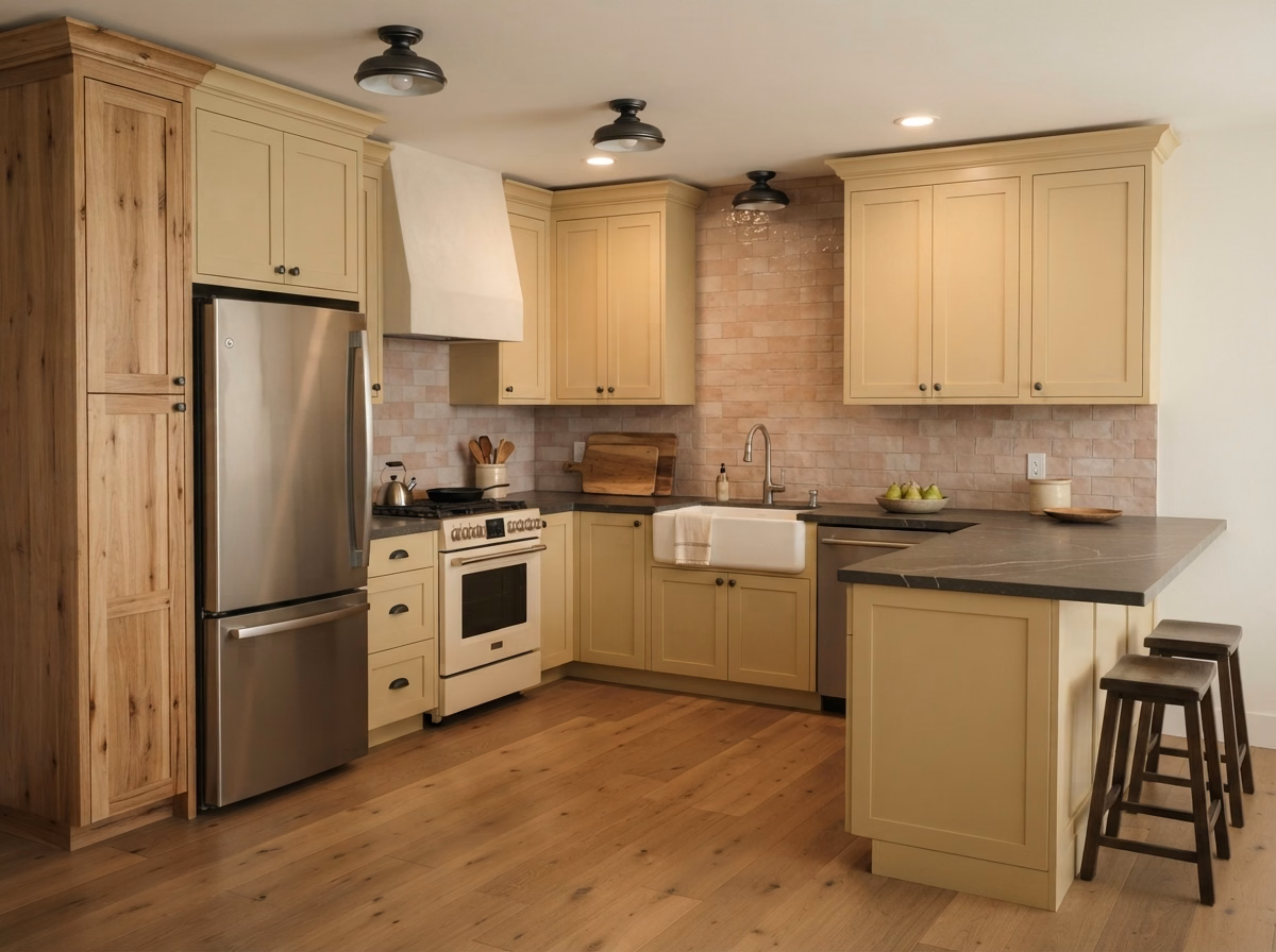 Farmhouse Rustic Kitchen Style in San Diego County.