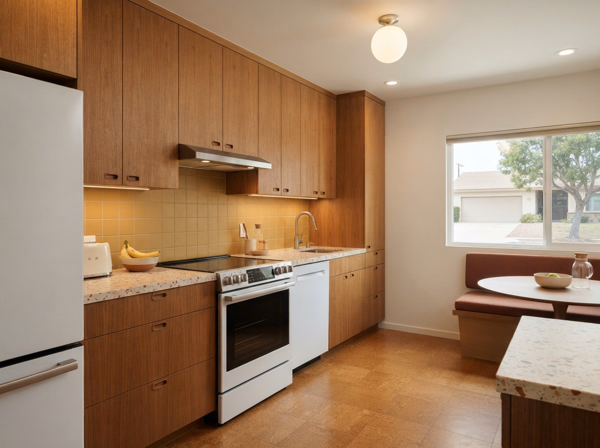 Mid Century Modern Kitchen Style in San Diego County.