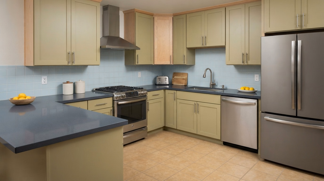 Cabinet and countertop refresh project in Chula Vista, CA.