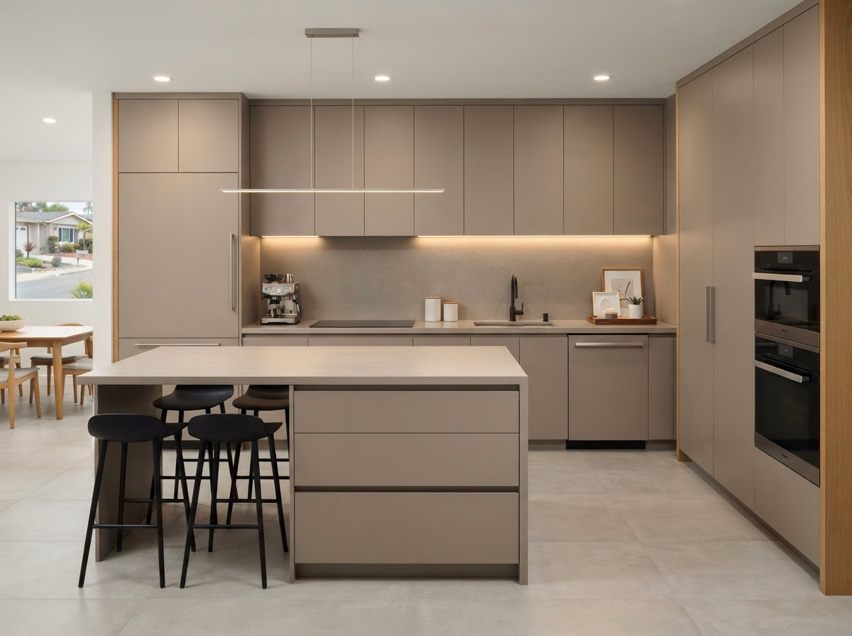 Flat Panel Slab Cabinet Style | San Diego County Flat Panel Slab Cabinet Style in San Diego County.