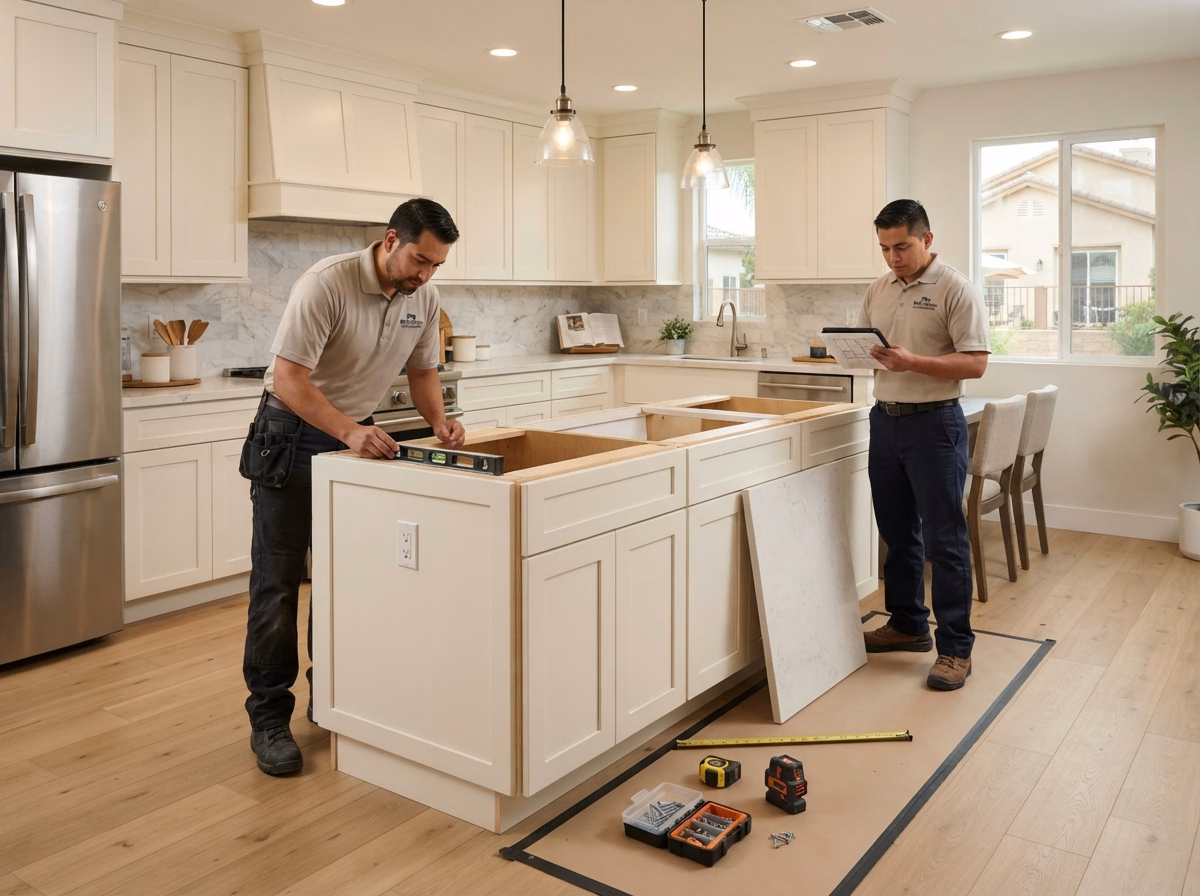 Kitchen Island Installation Process in San Diego County.