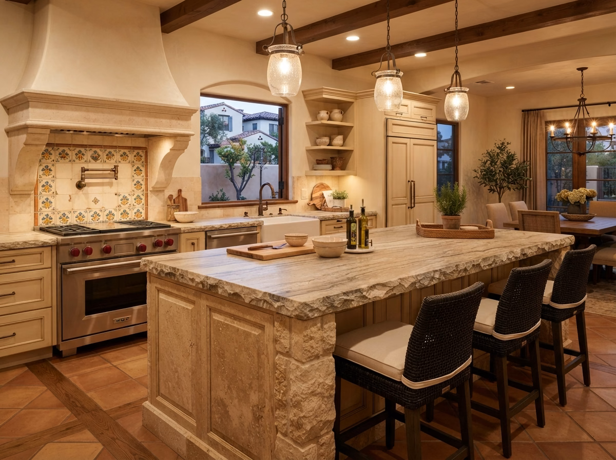 Mediterranean Stone Island Style in San Diego County.