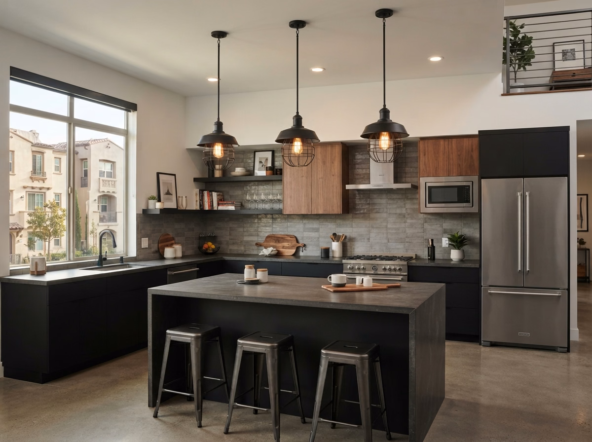 Industrial Mixed Metal Lighting Style | San Diego County Industrial Mixed Metal Lighting Style in San Diego County.