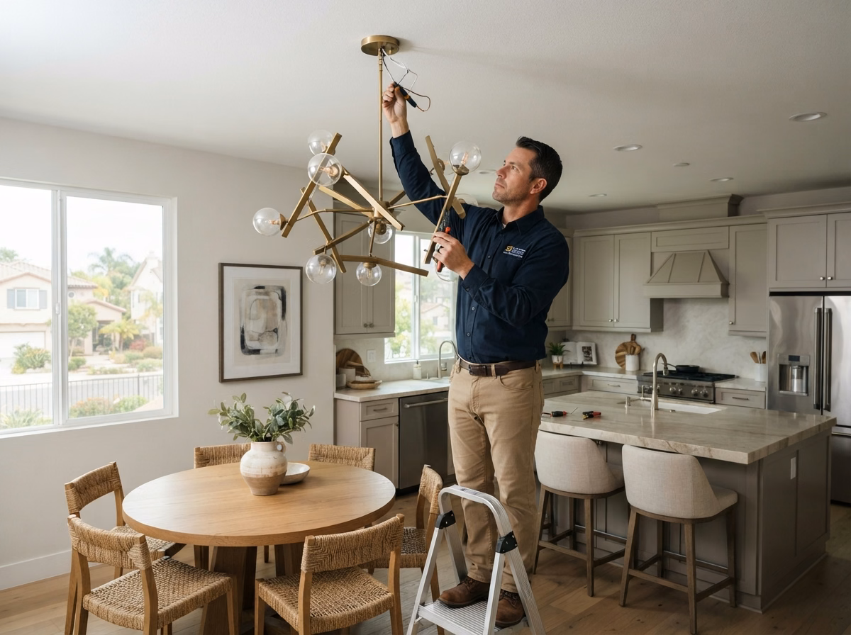 Kitchen Chandelier Statement Fixture Installation | San Diego County Kitchen Chandelier Statement Fixture Installation in San Diego County.