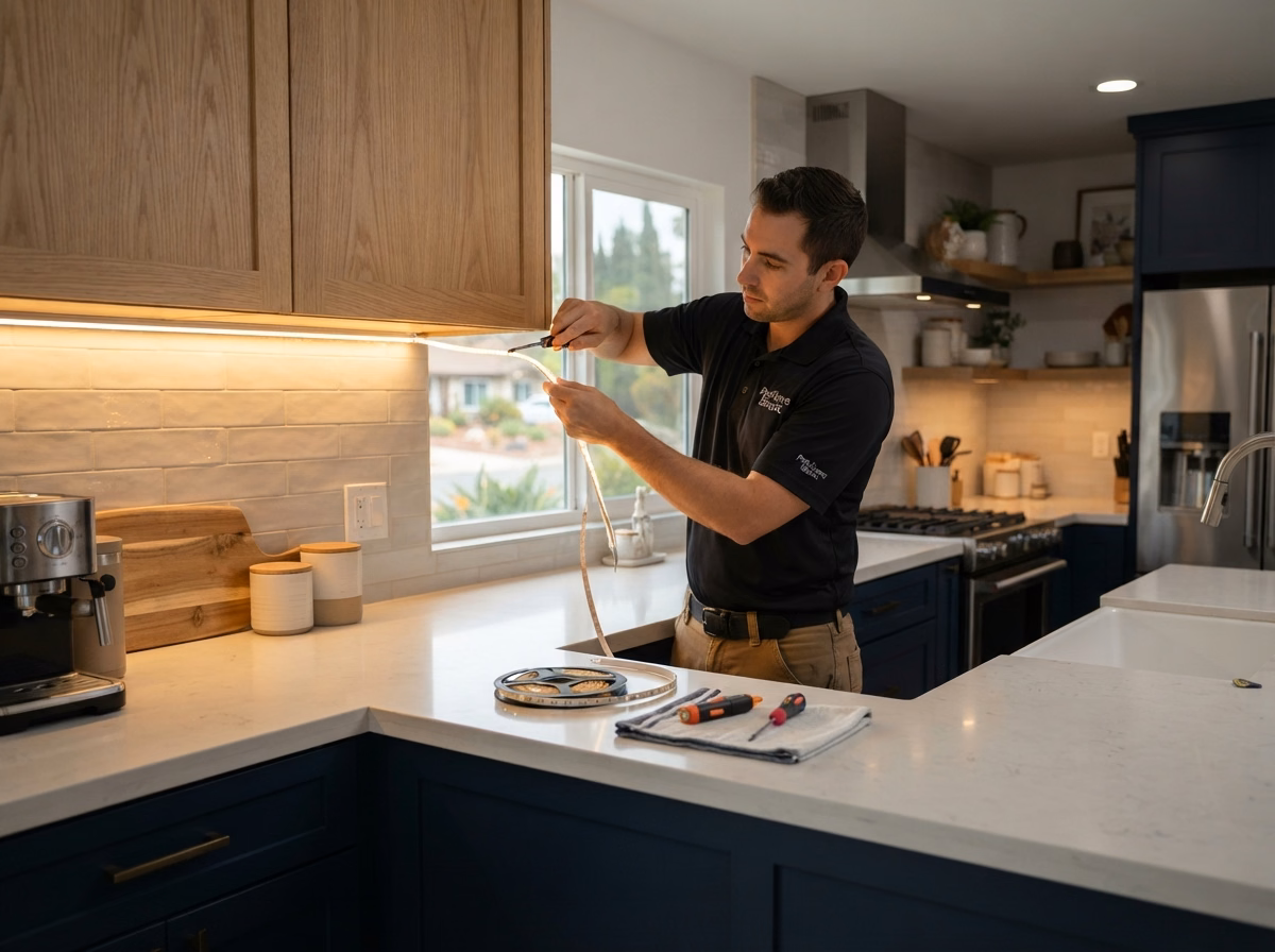 Under Cabinet Lighting Installation | San Diego County Under Cabinet Lighting Installation in San Diego County.
