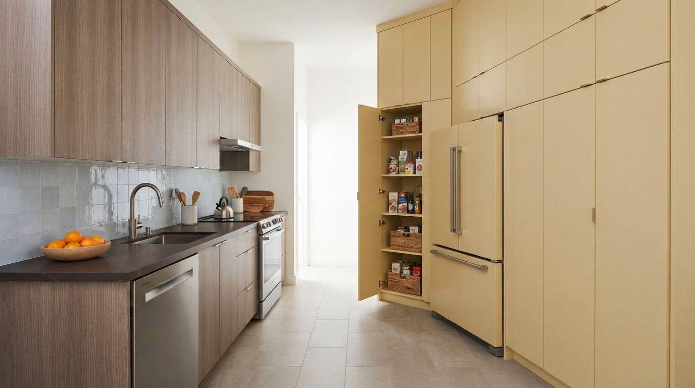 Vertical Storage for Small Kitchens | San Diego County Vertical storage for a small kitchen in San Diego County.