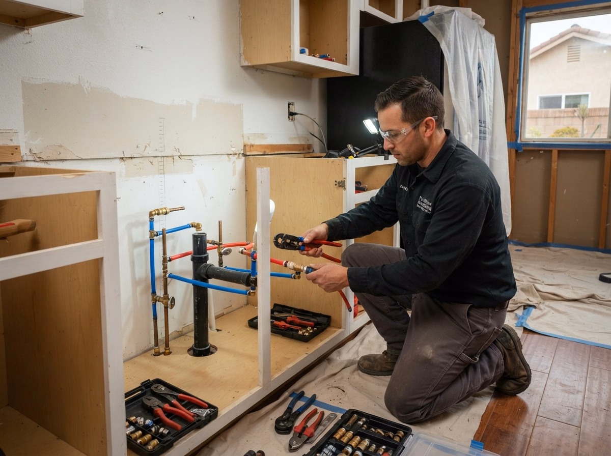 Plumbing Rerouting | San Diego County Kitchen Services Plumbing Rerouting for San Diego County kitchen services.